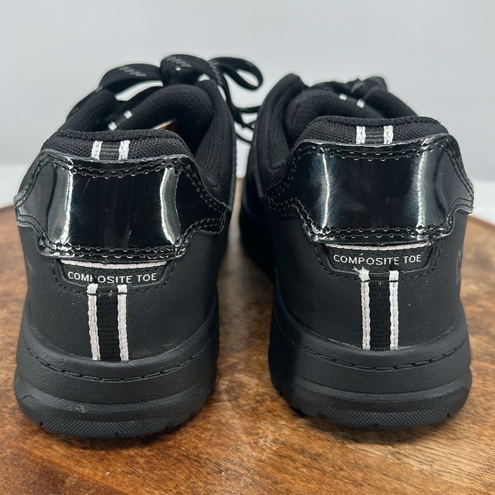 CAT Shoes Wm 9.5 Black Lace up Safety Comp Toe Sneakers Slip Oil Resistant - Picture 5 of 14